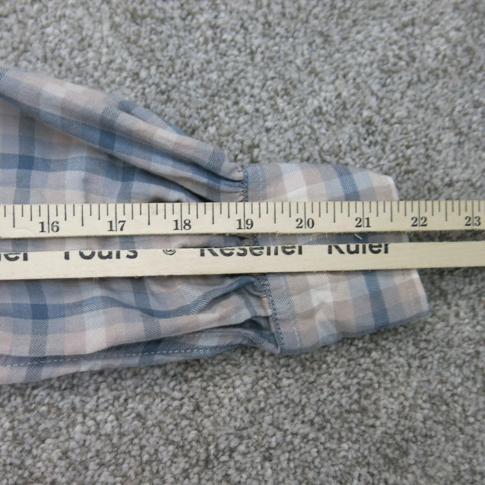 Abercrombie & Fitch Womens Button Up Shirt Check Long Sleeves White Beige Size S