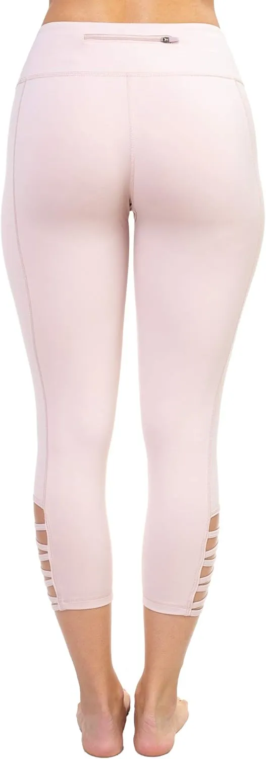 AEKO Yoga Power Flex Fit Running Pants Workout Leggings 4 Way Stretch for Women