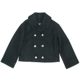 Balmain - New - Black Cape Wool Peacoat w/ Silver-Toned Buttons - SZ 36/ US S