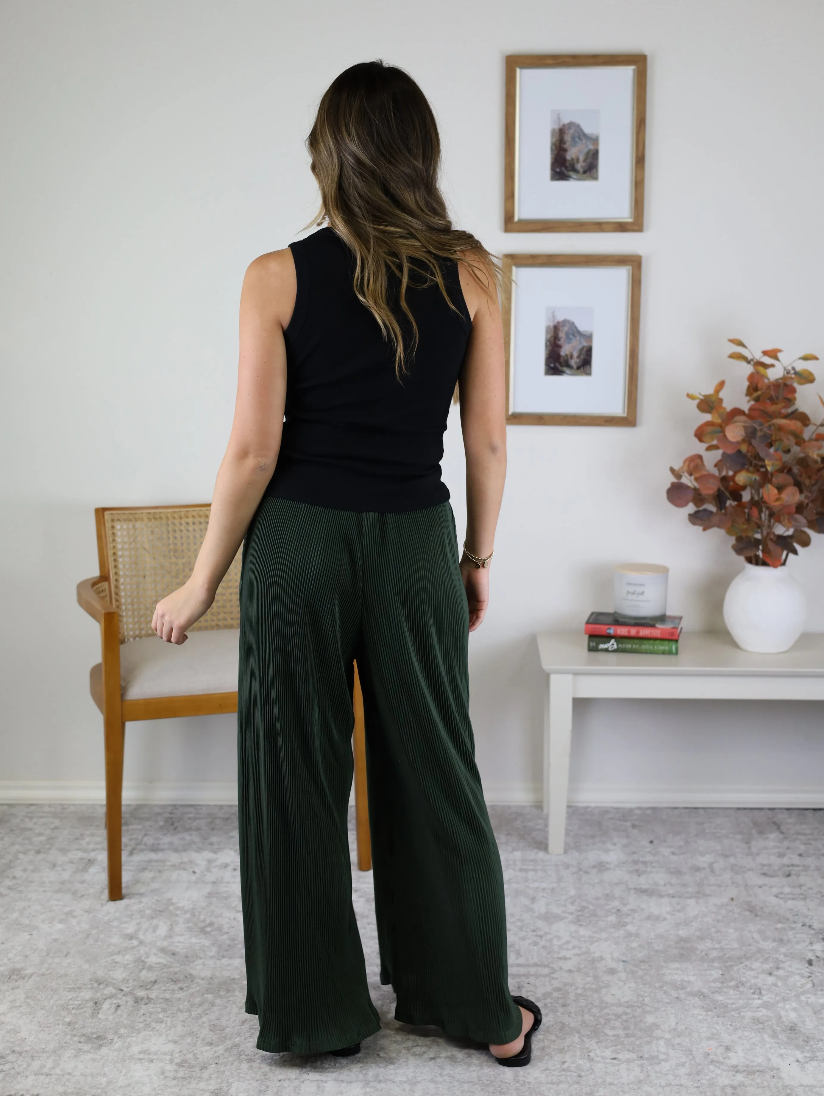 Bistro Crinkled Wide Leg Pant