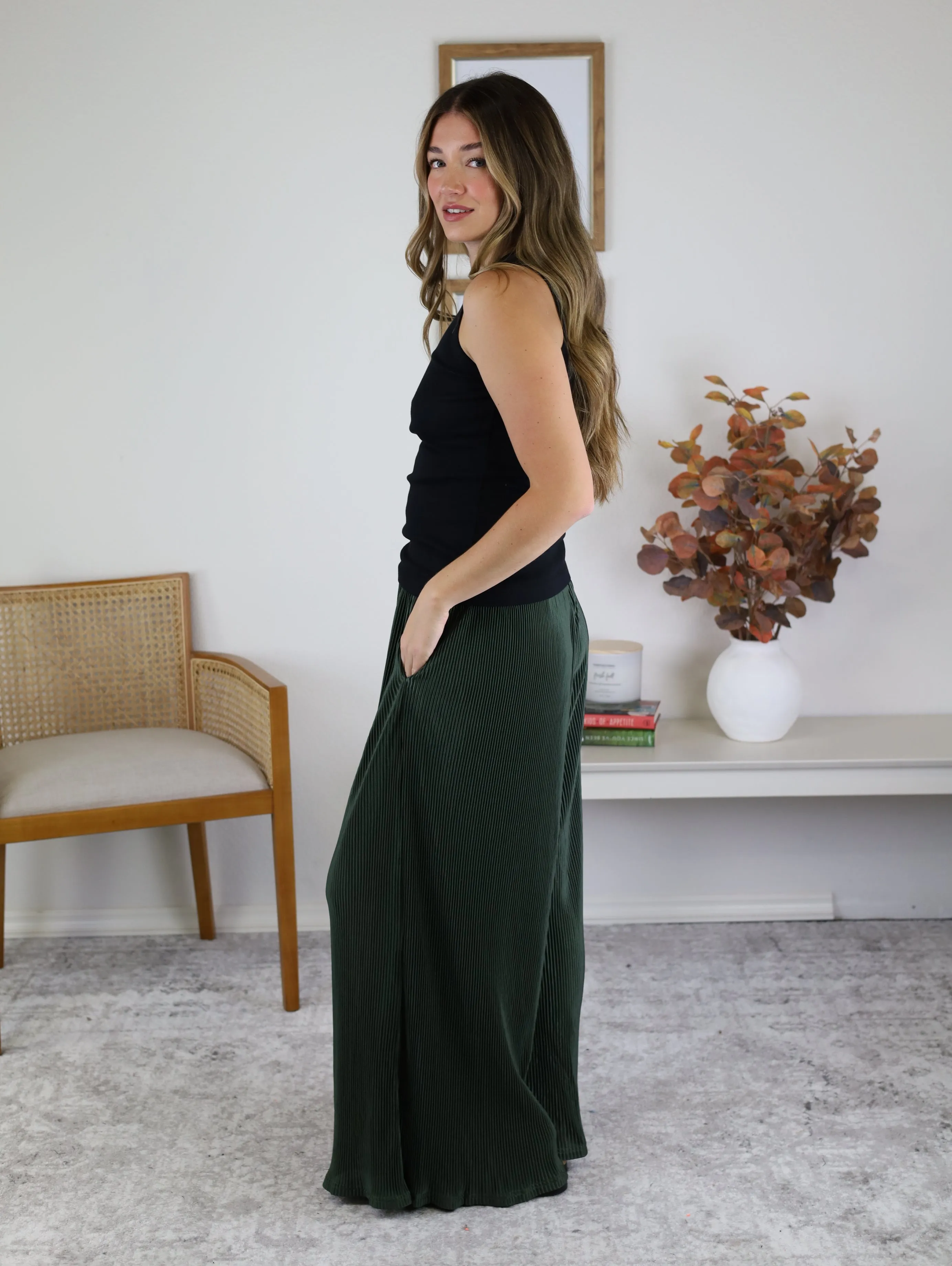 Bistro Crinkled Wide Leg Pant