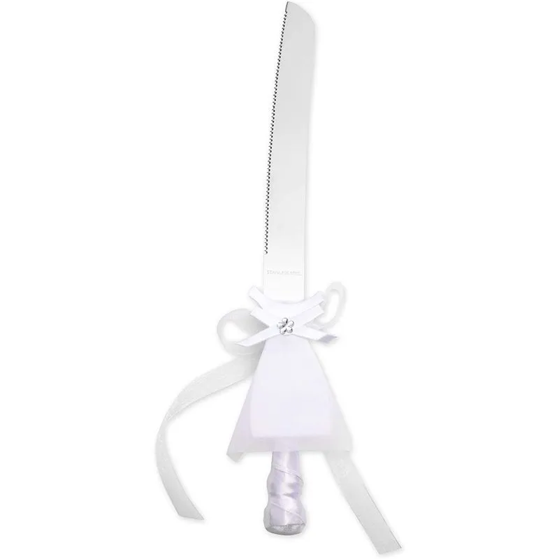 Bride and Groom Wedding Cake Knife and Server Set (2 Pieces)