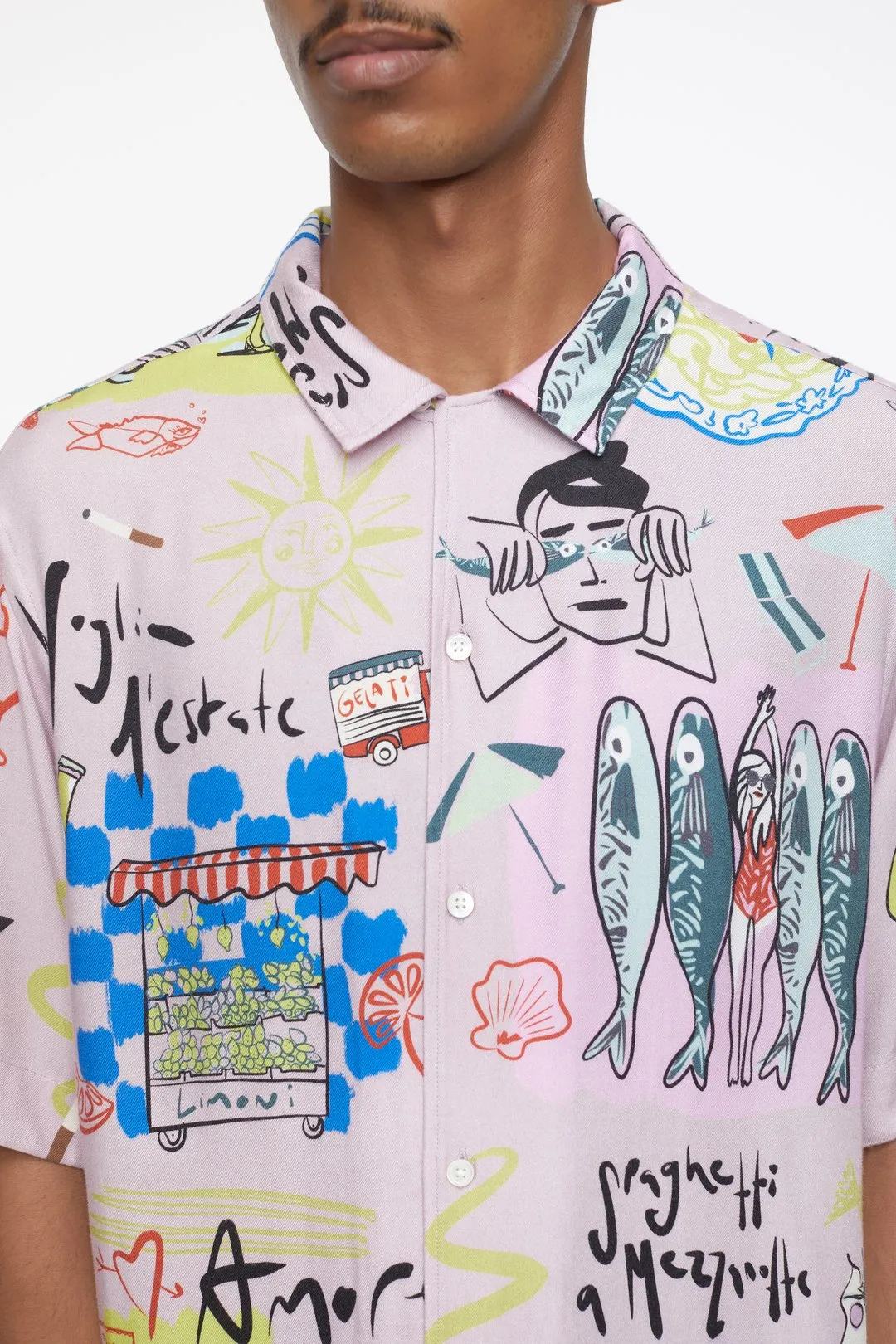 Closed Pink Printed Short Sleeve Shirt