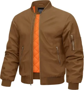 CRYSULLY Men's Jacket-Fall Winter Thicken Windbreakers Bomber Jackets Padded Coats