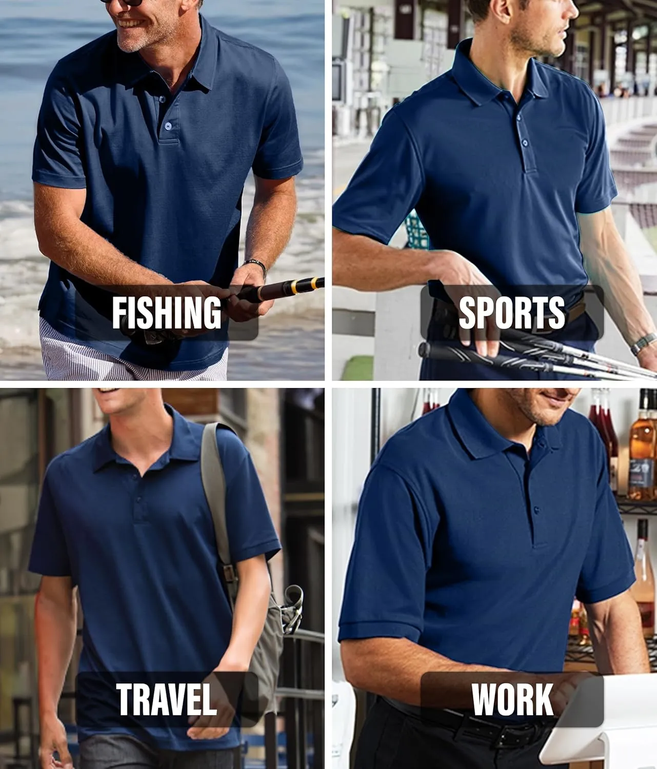 Custom Embroidered Text Polo Shirts for Men Personalized Embroidery Add Your Text Polo Shirt