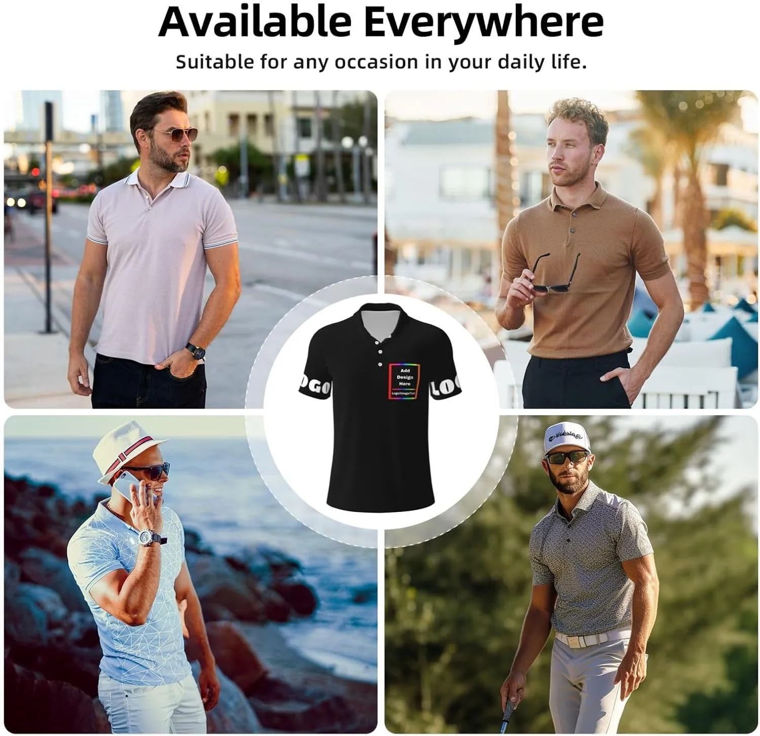 Custom Polo Shirt for Men Women Design Your Own Printed Front Back and Sleeve Personalized with Logo & Text