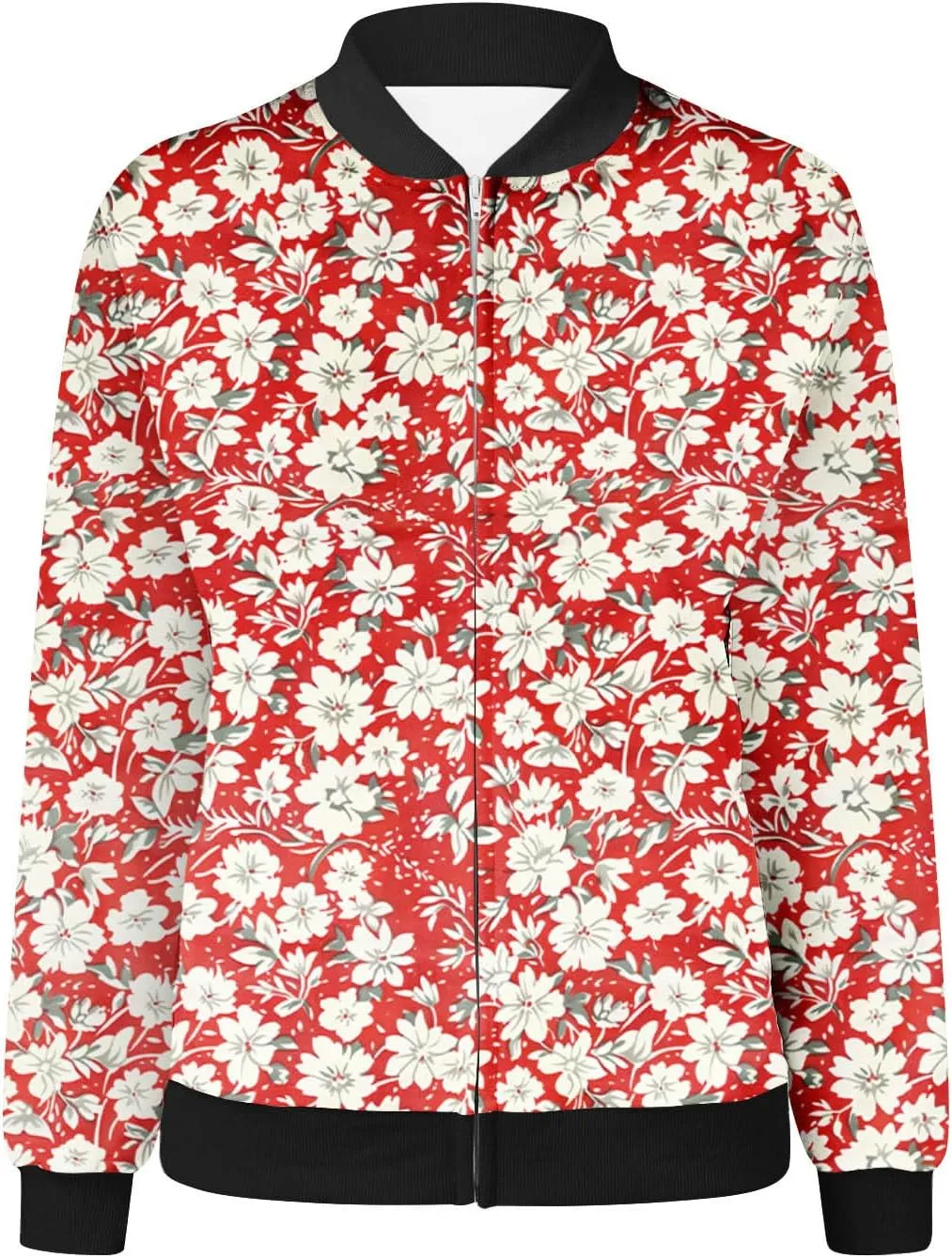 Firzero Fall Jackets for Women 2024 Full Zip Bomber Jacket Lightweight Fall Winter Coats Long Sleeve Oversized Windbreaker