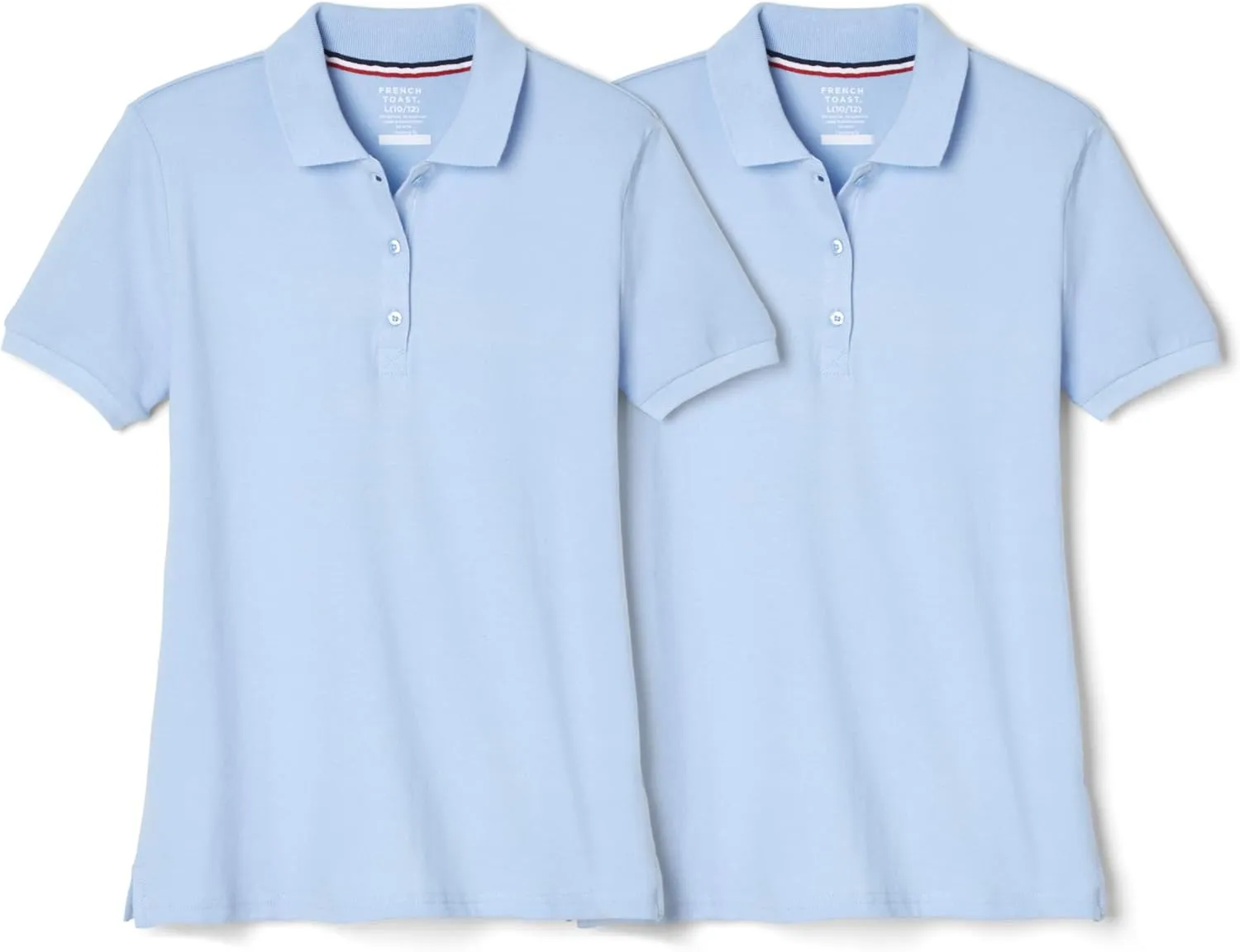 French Toast Girls' Short Sleeve Stretch Pique Polo-2 Pack