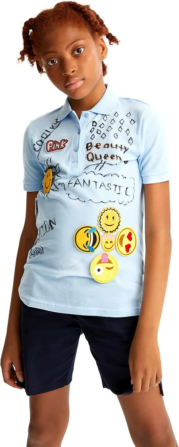 French Toast Girls' Short Sleeve Stretch Pique Polo-2 Pack
