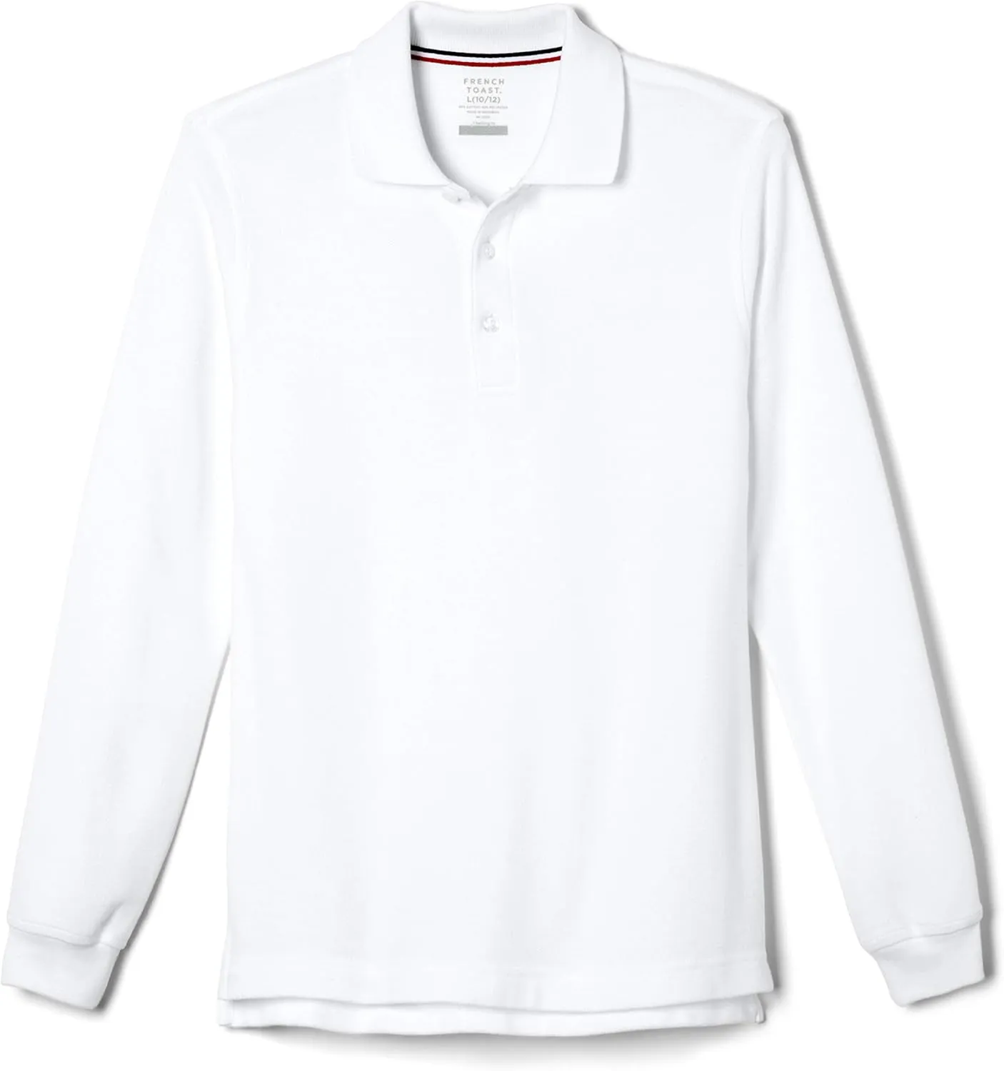 French Toast Pique Polo School Uniform Shirt with Long Sleeves for Boys and Girls