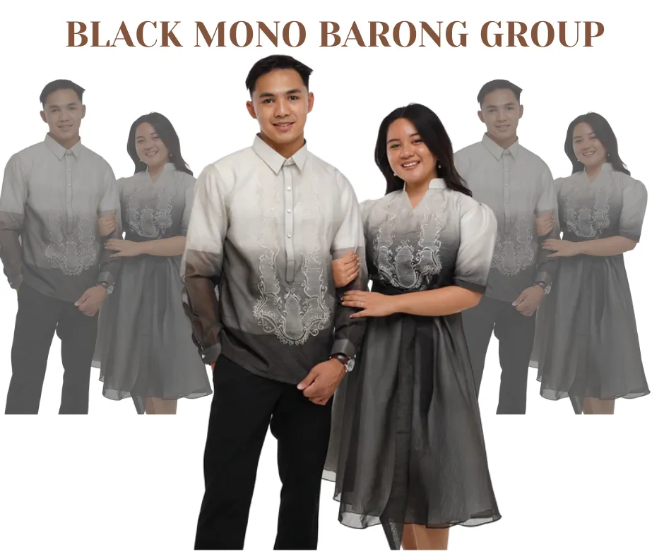 Group Set Black Elegant Philippine Barong Costume - G3