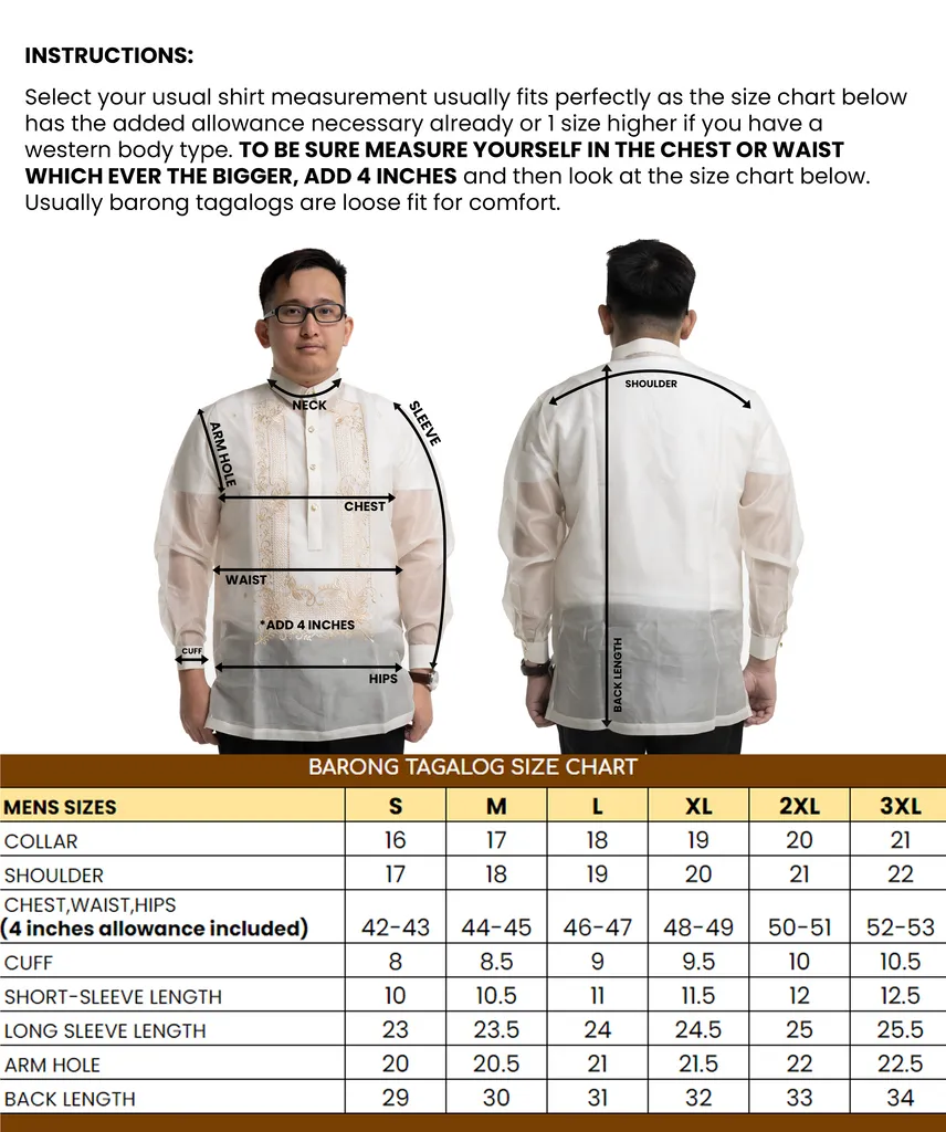 Group Set Black Elegant Philippine Barong Costume - G3
