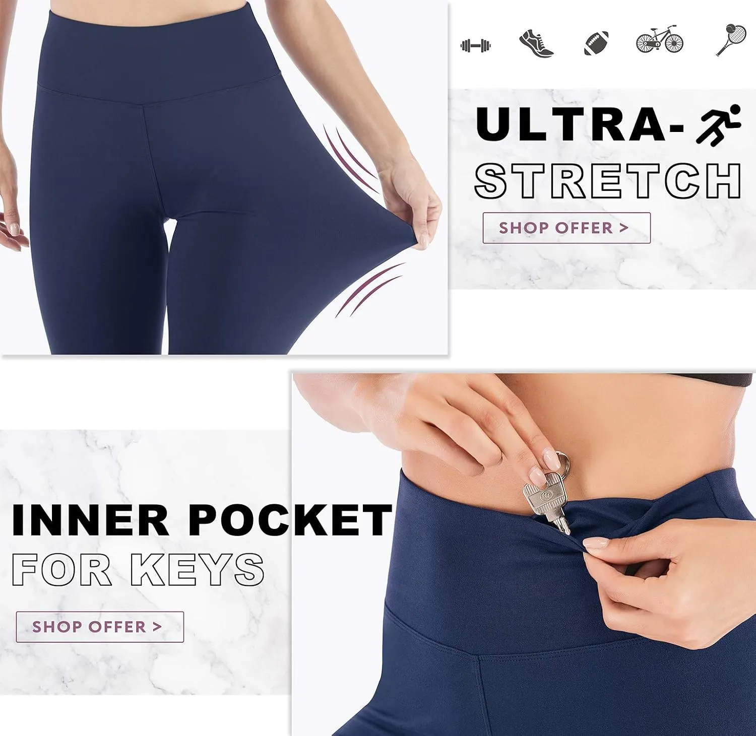 IUGA High Waisted Leggings for Women Running Workout Leggings with Inner Pocket Yoga Pants for Women
