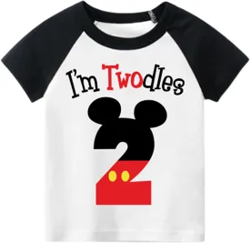 Luke and Lulu 2nd Birthday Shirt Boy - Mouse Themed Short Sleeve Birthday Boy Shirt 2 - Premium 2nd Outfit - Two