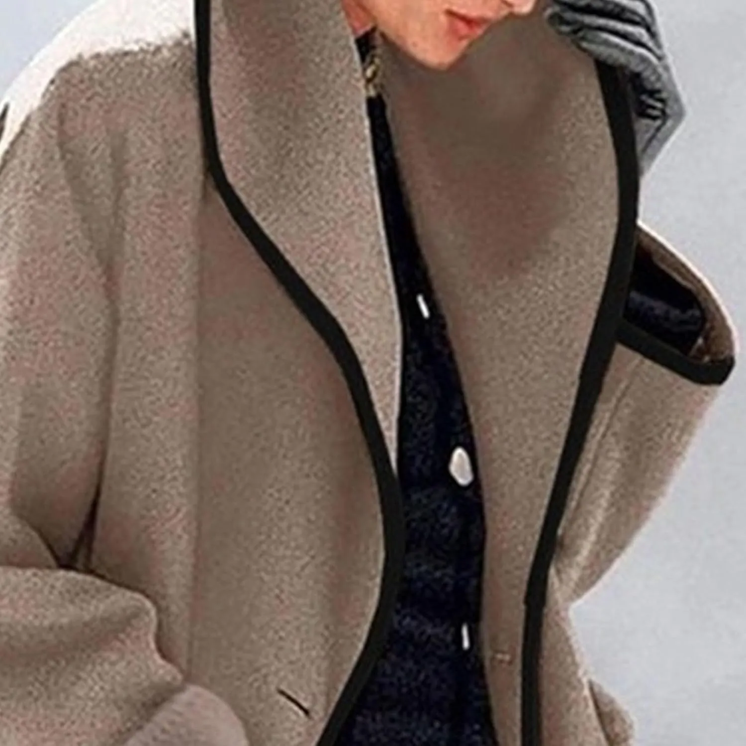 Maiyifu-GJ Womens Wool Blend Coat Single Breasted Trench Jackets with Hood Winter Casual Shawl Collar Overcoat Outerwear