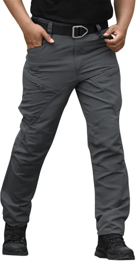 Mens Cargo Pants Multi Pockets Tactical Pants Hiking Baggy Casual Trousers Straight Water Resistant Work Pants