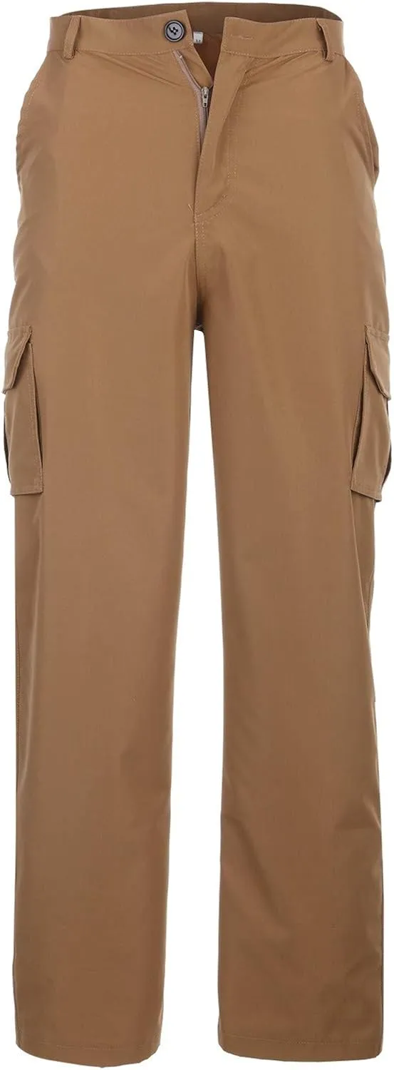 Mens Cargo Pants Slim-Fit Stretch Straight Leg Sweatpants Lightweight Hiking Pants Workout Athletic Pants with Zipper Pockets