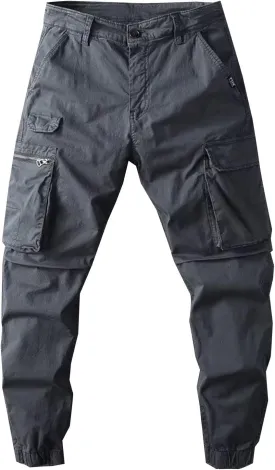 Men's Casual Cargo Pants Slim Fit Stretch Tactical Outdoor Joggers Lightweight Work Hiking Military Sweatpants with Pocket