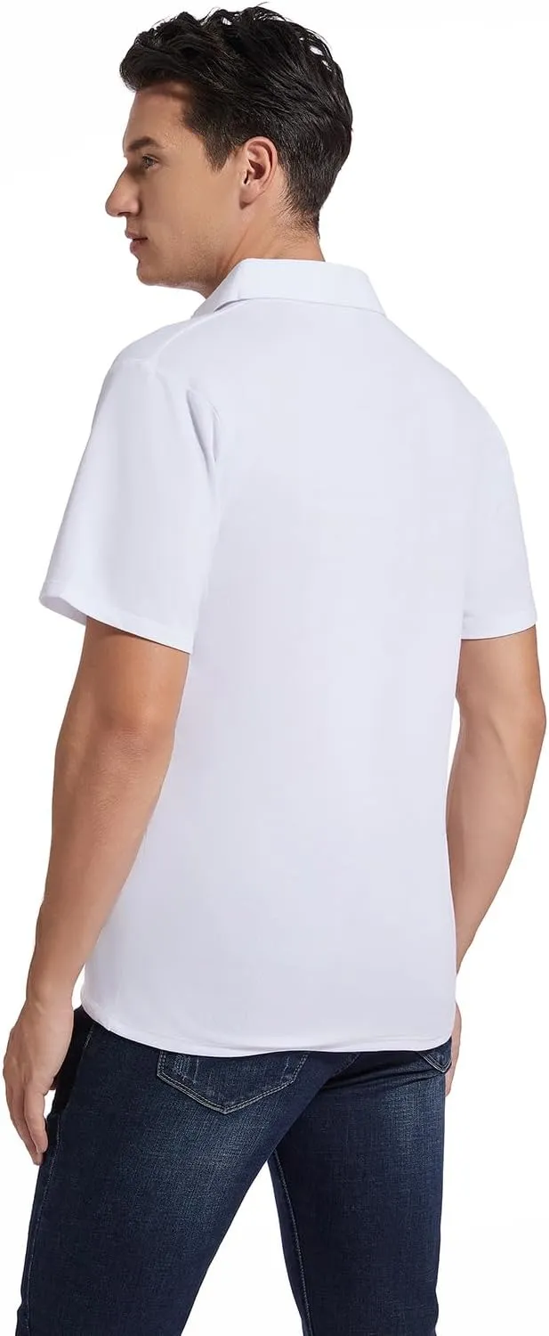 Men's Golf Polo Shirts,Casual Regular Fit Dry Fit Short Sleeve Moisture Wicking Collared T-Shirt(Order A Size Up)