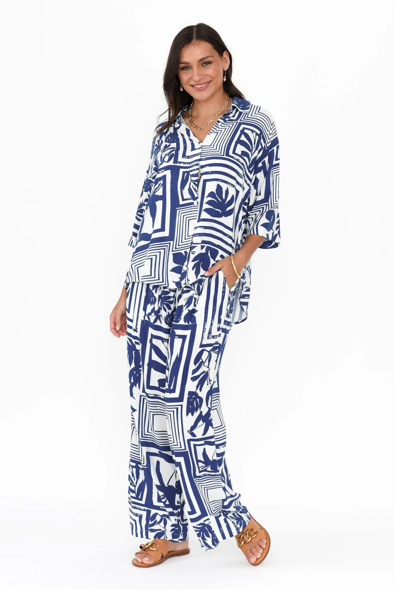 Ola Blue Tile Pants