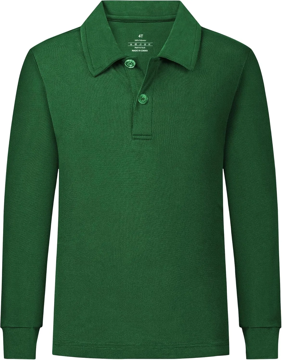 QBK 2T to Youth Boys' Long Sleeve School Uniform Pique Polo Toddler Kids Neon Collared Golf Shirt
