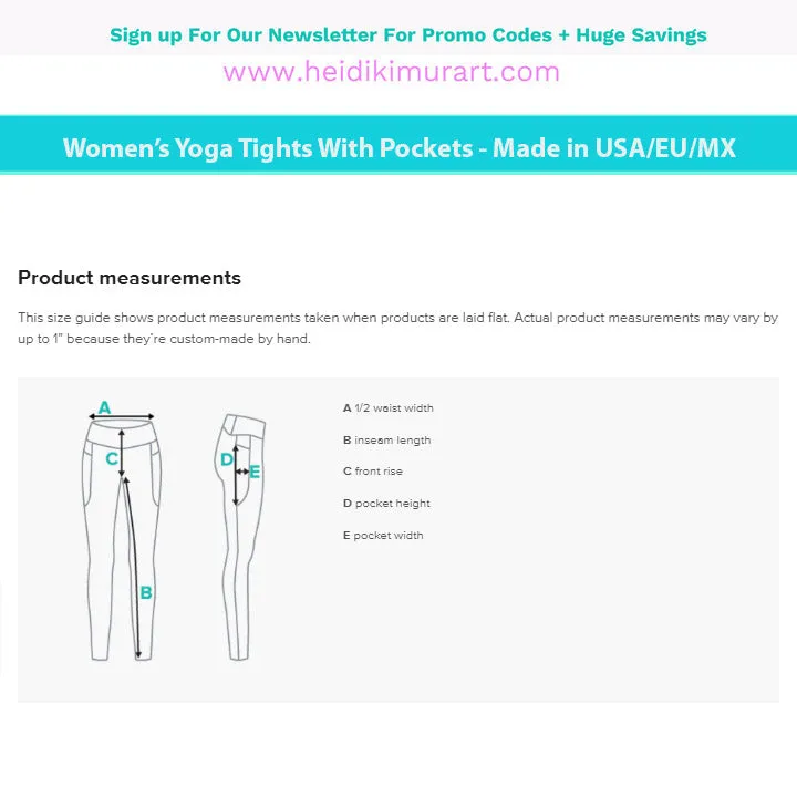 Red Women's Tights, Solid Color Best Yoga Pants With 2 Side Deep Long Pockets - Made in USA/EU/MX (US Size: 2XS-6XL)