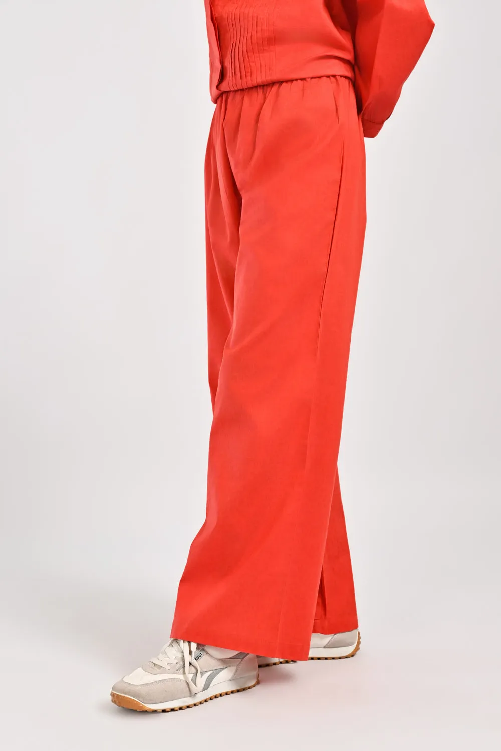TEXTURED WIDE LEG PANTS