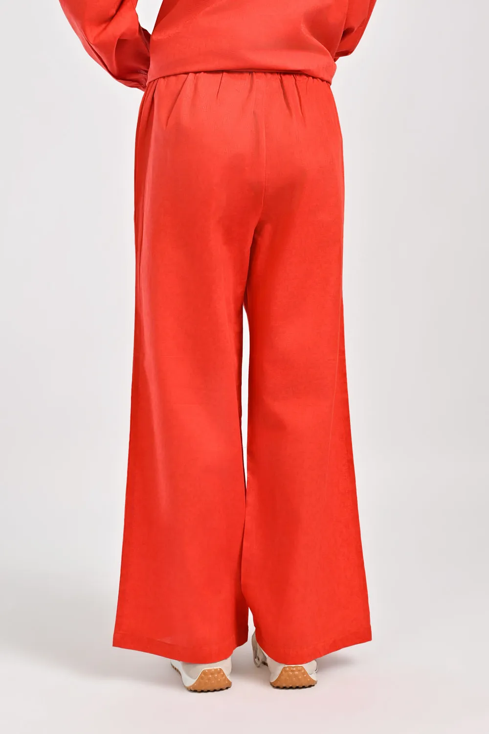 TEXTURED WIDE LEG PANTS