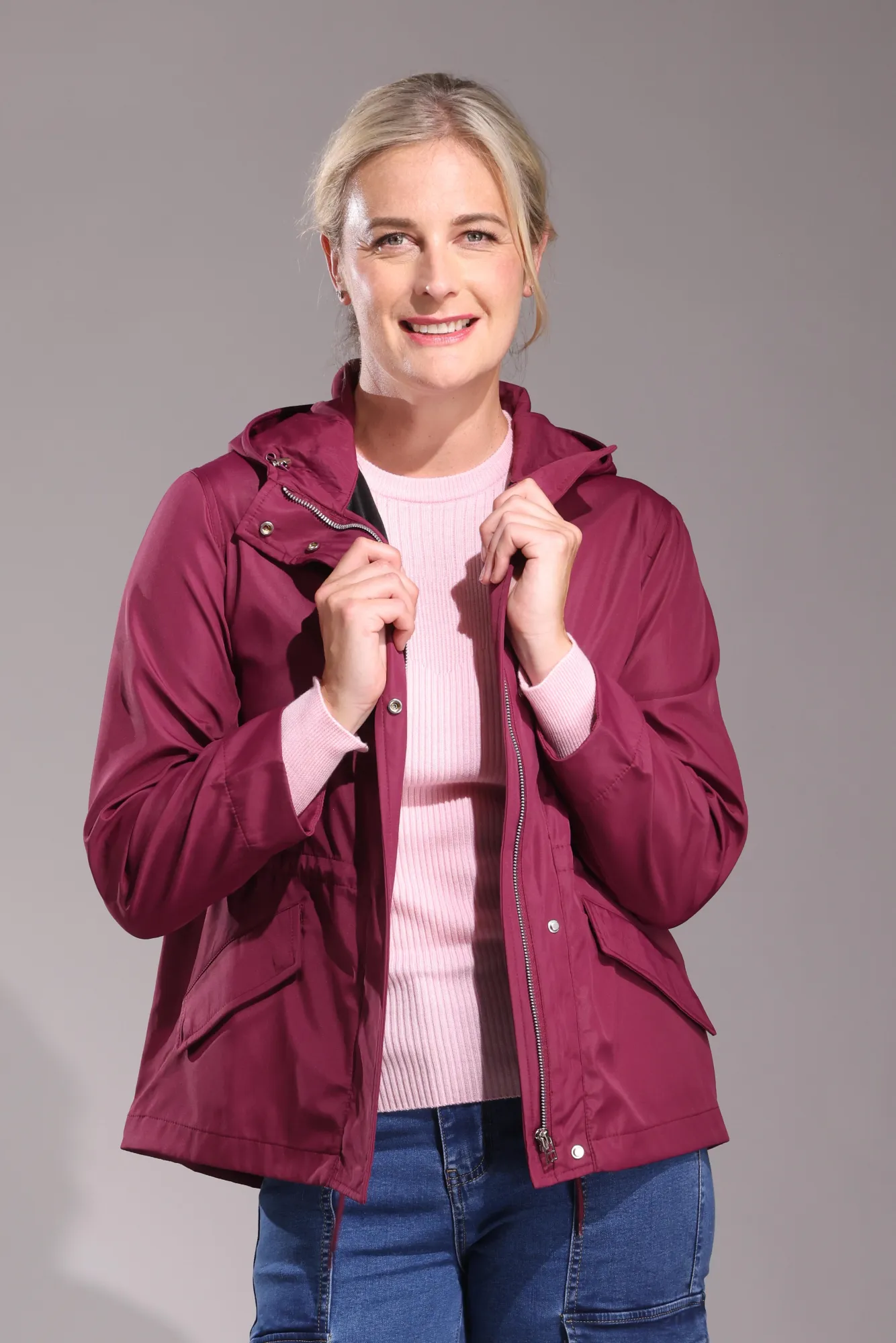 Unlined Jacket with hood | RASPBERRY | 2451ZZ