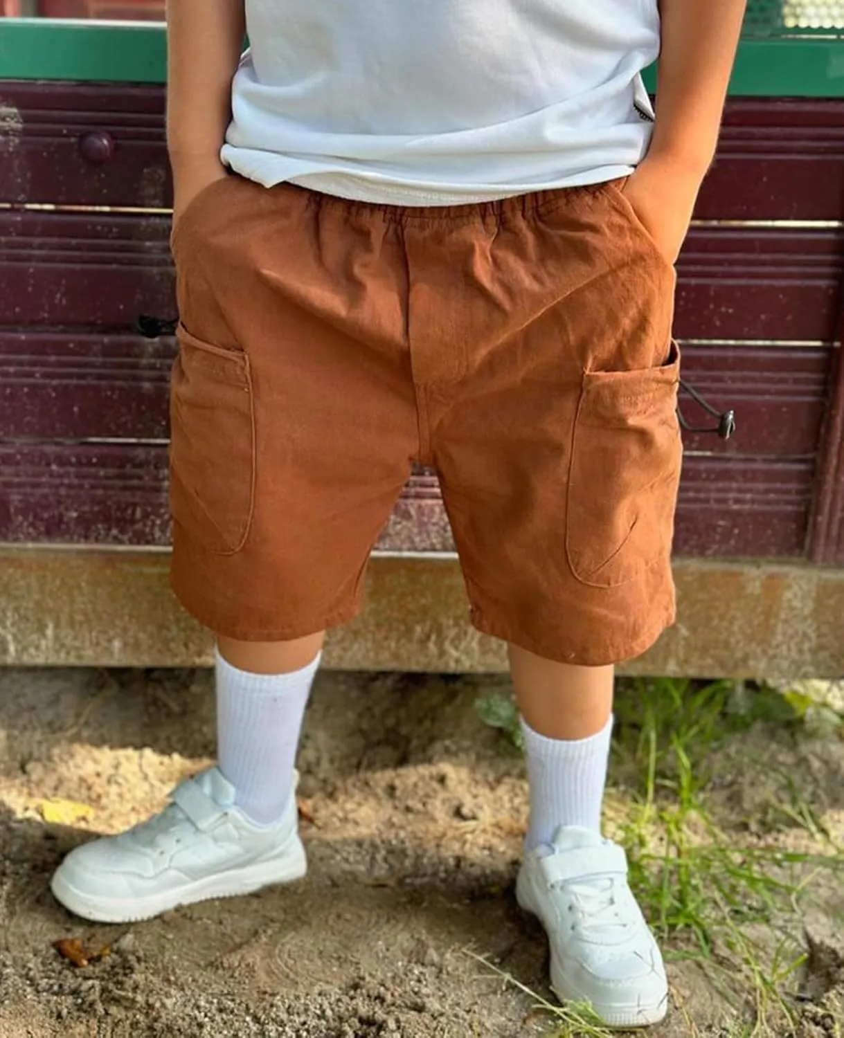 Volunboy Toddler Boys Summer Pull On Cargo Shorts Baby Cotton Jogger Elastic Waist Solid Casual 2 Pack
