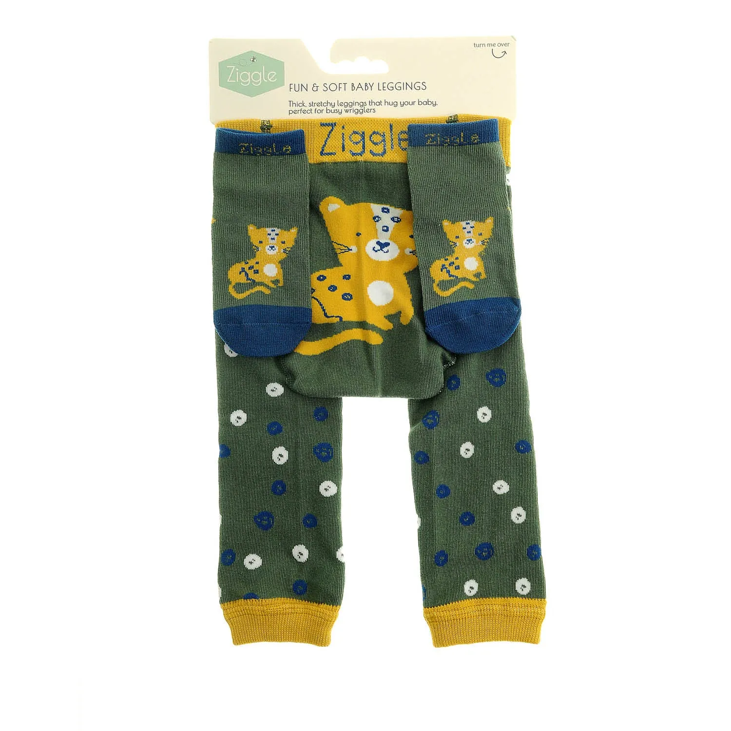 Ziggle Baby 0-6 Months Savanna Leopard Leggings & Socks Set